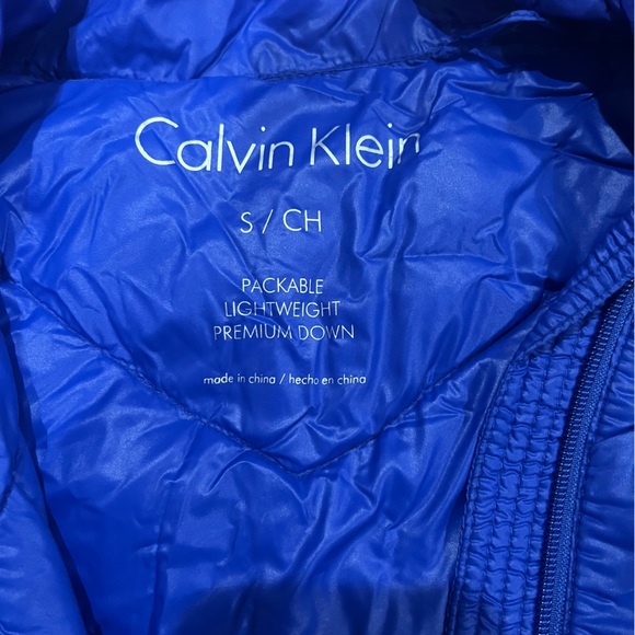 Calvin Klein Packable Puffer Jacket Vibrant Blue Size S - Picture 3 of 10